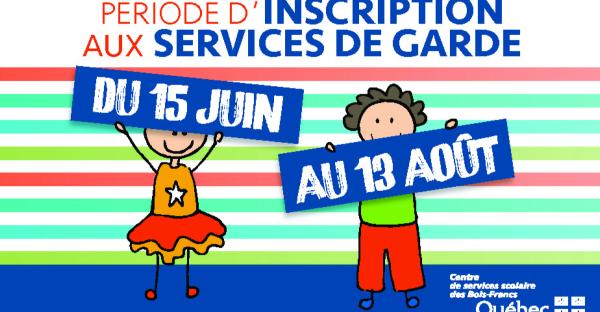 Services de garde du CSSBF : Inscriptions du 15 juin au 13 août 2026